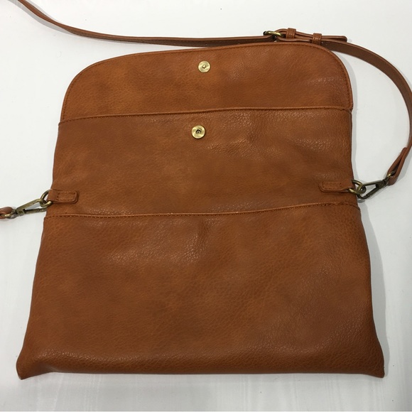 ANTHROPOLOGIE Brown Crossbody Clutch Faux Leather Bag - Picture 2 of 12